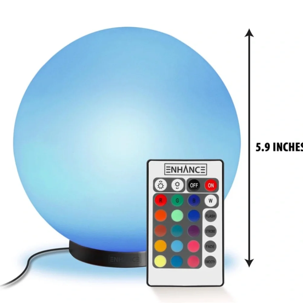 ENHANCE Kid's Night Light Ambient Globe LED Color Changing Lamp Glass Mood Lamp